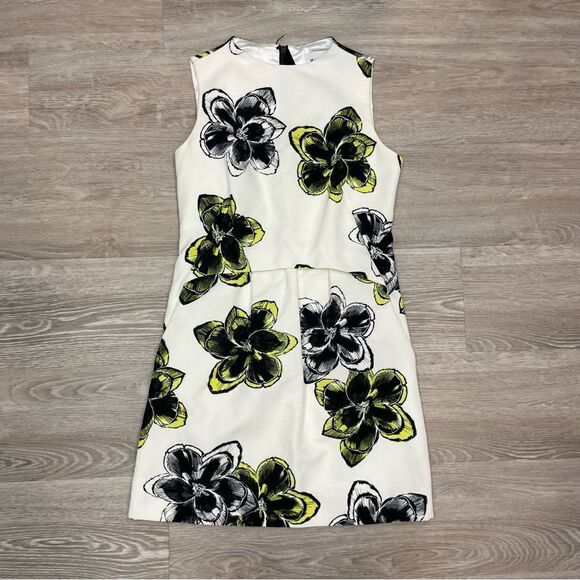 Milly Dresses & Skirts - MILLY ASTRID White Mini Dress Green floral print Cocktail Vacation Summer Dress